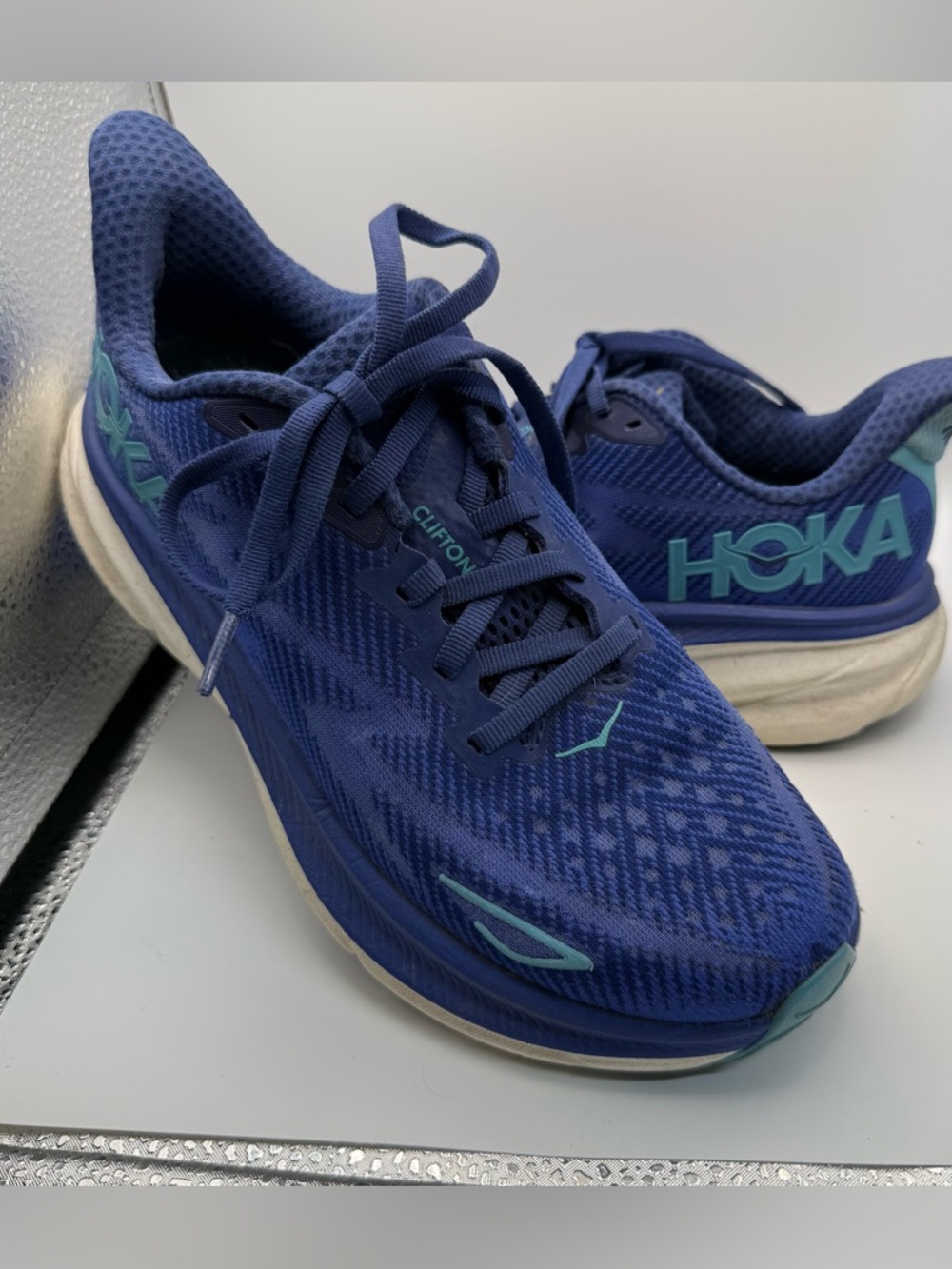 Hoka Women's Clifton 9 Running Athletic Shoe Sneaker Cobalt Blue Comfort 7